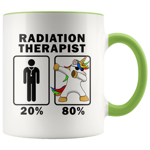 RobustCreative-Radiation Therapist Dabbing Unicorn 80 20 Principle Graduation Gift Mens - 11oz Accent Mug Medical Personnel Gift Idea