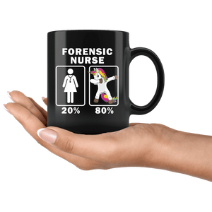 RobustCreative-Forensic Nurse Dabbing Unicorn 80 20 Principle Superhero Girl Womens - 11oz Black Mug Medical Personnel Gift Idea