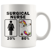 Load image into Gallery viewer, RobustCreative-Surgical Nurse Dabbing Unicorn 80 20 Principle Superhero Girl Womens - 11oz White Mug Medical Personnel Gift Idea
