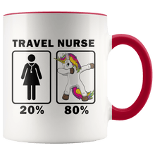 Load image into Gallery viewer, RobustCreative-Travel Nurse Dabbing Unicorn 80 20 Principle Superhero Girl Womens - 11oz Accent Mug Medical Personnel Gift Idea
