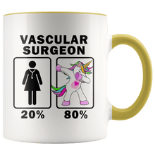 Load image into Gallery viewer, RobustCreative-Vascular Surgeon Dabbing Unicorn 20 80 Principle Superhero Girl Womens - 11oz Accent Mug Medical Personnel Gift Idea
