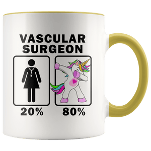 RobustCreative-Vascular Surgeon Dabbing Unicorn 20 80 Principle Superhero Girl Womens - 11oz Accent Mug Medical Personnel Gift Idea