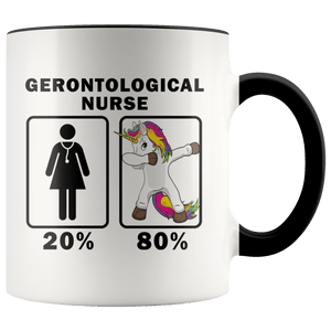 RobustCreative-Gerontological Nurse Dabbing Unicorn 80 20 Principle Superhero Girl Womens - 11oz Accent Mug Medical Personnel Gift Idea