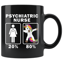 Load image into Gallery viewer, RobustCreative-Psychiatric Nurse Dabbing Unicorn 80 20 Principle Superhero Girl Womens - 11oz Black Mug Medical Personnel Gift Idea
