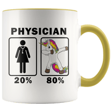 Load image into Gallery viewer, RobustCreative-Physician Dabbing Unicorn 80 20 Principle Superhero Girl Womens - 11oz Accent Mug Medical Personnel Gift Idea
