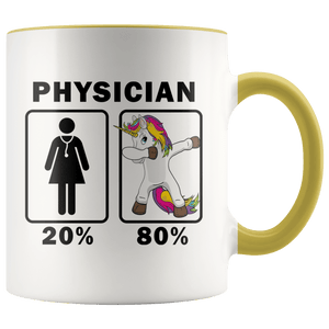 RobustCreative-Physician Dabbing Unicorn 80 20 Principle Superhero Girl Womens - 11oz Accent Mug Medical Personnel Gift Idea