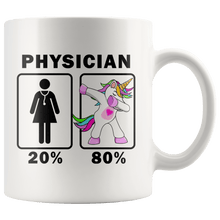 Load image into Gallery viewer, RobustCreative-Physician Dabbing Unicorn 20 80 Principle Superhero Girl Womens - 11oz White Mug Medical Personnel Gift Idea
