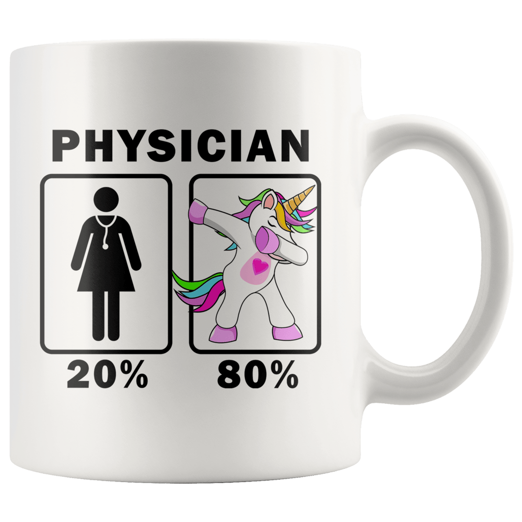 RobustCreative-Physician Dabbing Unicorn 20 80 Principle Superhero Girl Womens - 11oz White Mug Medical Personnel Gift Idea