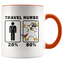 Load image into Gallery viewer, RobustCreative-Travel Nurse Dabbing Unicorn 80 20 Principle Graduation Gift Mens - 11oz Accent Mug Medical Personnel Gift Idea
