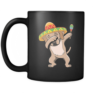 RobustCreative-Dabbing Labrador Retriever Dog in Sombrero - Cinco De Mayo Mexican Fiesta - Dab Dance Mexico Party - 11oz Black Funny Coffee Mug Women Men Friends Gift ~ Both Sides Printed