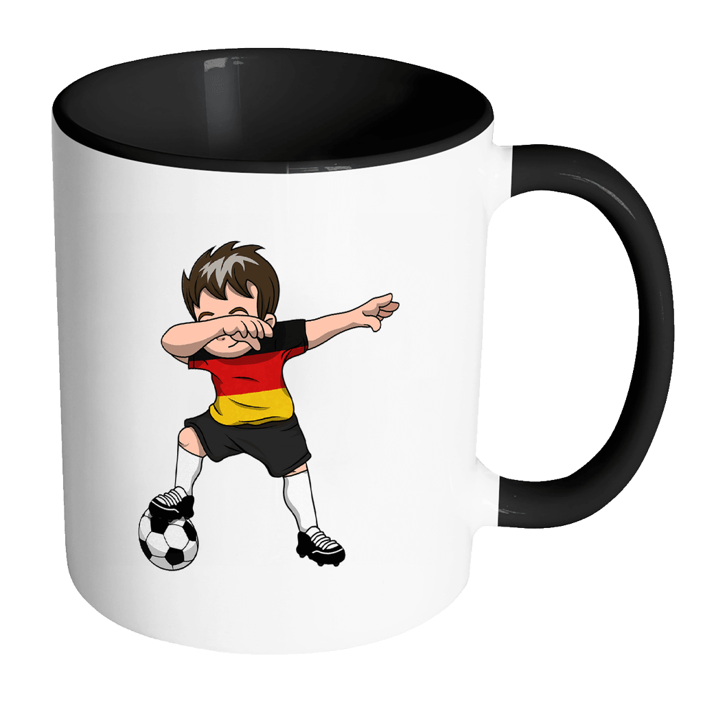 RobustCreative-Dabbing Soccer Boys Germany, Deutschland German Berlin Gift National Soccer Tournament Game 11oz Black & White Coffee Mug ~ Both Sides Printed