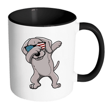 Load image into Gallery viewer, RobustCreative-Dabbing Weimaraner Dog America Flag - Patriotic Merica Murica Pride - 4th of July USA Independence Day - 11oz Black &amp; White Funny Coffee Mug Women Men Friends Gift ~ Both Sides Printed
