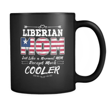 Load image into Gallery viewer, RobustCreative-Best Mom Ever is from Liberia - Liberian Flag 11oz Funny Black Coffee Mug - Mothers Day Independence Day - Women Men Friends Gift - Both Sides Printed (Distressed)
