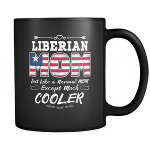 RobustCreative-Best Mom Ever is from Liberia - Liberian Flag 11oz Funny Black Coffee Mug - Mothers Day Independence Day - Women Men Friends Gift - Both Sides Printed (Distressed)