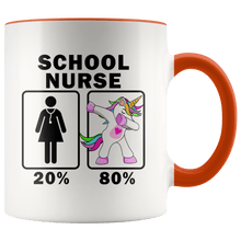 Load image into Gallery viewer, RobustCreative-School Nurse Dabbing Unicorn 20 80 Principle Superhero Girl Womens - 11oz Accent Mug Medical Personnel Gift Idea
