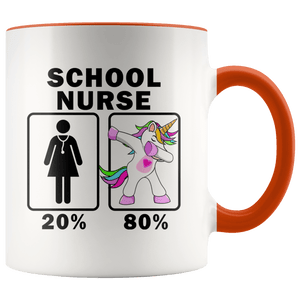 RobustCreative-School Nurse Dabbing Unicorn 20 80 Principle Superhero Girl Womens - 11oz Accent Mug Medical Personnel Gift Idea