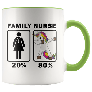 RobustCreative-Family Nurse Dabbing Unicorn 80 20 Principle Superhero Girl Womens - 11oz Accent Mug Medical Personnel Gift Idea