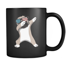Load image into Gallery viewer, RobustCreative-Dabbing Pug Dog America Flag - Patriotic Merica Murica Pride - 4th of July USA Independence Day - 11oz Black Funny Coffee Mug Women Men Friends Gift ~ Both Sides Printed
