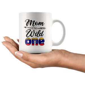 RobustCreative-Venezuelan Mom of the Wild One Birthday Venezuela Flag White 11oz Mug Gift Idea