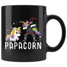 Load image into Gallery viewer, RobustCreative-Papacorn Unicorn Dad Ninja Fathers Day Birthday Black 11oz Mug Gift Idea
