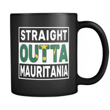 Load image into Gallery viewer, RobustCreative-Straight Outta Mauritania - Mauritanian Flag 11oz Funny Black Coffee Mug - Independence Day Family Heritage - Women Men Friends Gift - Both Sides Printed (Distressed)
