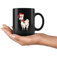 Load image into Gallery viewer, RobustCreative-Llama Dabbing Santa Hipster Glasses Alpaca Lover Santas Hat - 11oz Black Mug Christmas gift idea Gift Idea
