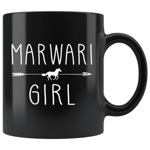 RobustCreative-Marwari Horse Girl Gifts Horses Lover Riding Racing - 11oz Black Mug Riding Lover Gift Idea