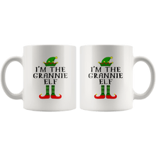 Load image into Gallery viewer, RobustCreative-Im The Grannie Elf Matching Family Christmas - 11oz White Mug Christmas group green pjs costume Gift Idea
