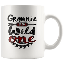 Load image into Gallery viewer, RobustCreative-Grannie of the Wild One Lumberjack Woodworker Sawdust - 11oz White Mug measure once plaid pajamas Gift Idea
