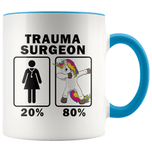 Load image into Gallery viewer, RobustCreative-Trauma Surgeon Dabbing Unicorn 80 20 Principle Superhero Girl Womens - 11oz Accent Mug Medical Personnel Gift Idea
