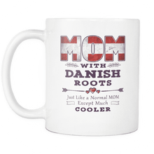 Load image into Gallery viewer, RobustCreative-Best Mom Ever with Danish Roots - Denmark Flag 11oz Funny White Coffee Mug - Mothers Day Independence Day - Women Men Friends Gift - Both Sides Printed (Distressed)
