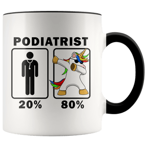 RobustCreative-Podiatrist Dabbing Unicorn 80 20 Principle Graduation Gift Mens - 11oz Accent Mug Medical Personnel Gift Idea