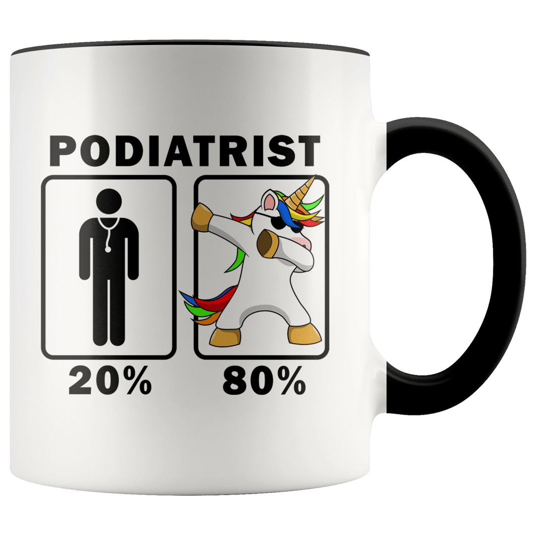 RobustCreative-Podiatrist Dabbing Unicorn 80 20 Principle Graduation Gift Mens - 11oz Accent Mug Medical Personnel Gift Idea