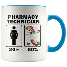 Load image into Gallery viewer, RobustCreative-Pharmacy Technician Dabbing Unicorn 80 20 Principle Superhero Girl Womens - 11oz Accent Mug Medical Personnel Gift Idea
