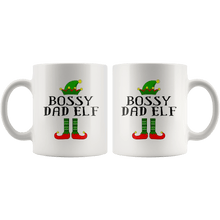 Load image into Gallery viewer, RobustCreative-Im The Bossy Dad Elf Family Matching Outfits PJ - 11oz White Mug Christmas group green pjs costume Gift Idea
