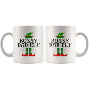 RobustCreative-Im The Bossy Dad Elf Family Matching Outfits PJ - 11oz White Mug Christmas group green pjs costume Gift Idea