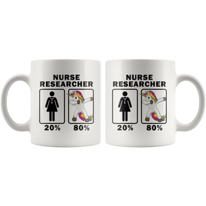 RobustCreative-Nurse Researcher Dabbing Unicorn 80 20 Principle Superhero Girl Womens - 11oz White Mug Medical Personnel Gift Idea