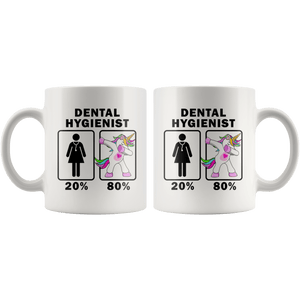 RobustCreative-Dental Hygienist Dabbing Unicorn 20 80 Principle Superhero Girl Womens - 11oz White Mug Medical Personnel Gift Idea