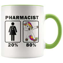 Load image into Gallery viewer, RobustCreative-Pharmacist Dabbing Unicorn 80 20 Principle Superhero Girl Womens - 11oz Accent Mug Medical Personnel Gift Idea
