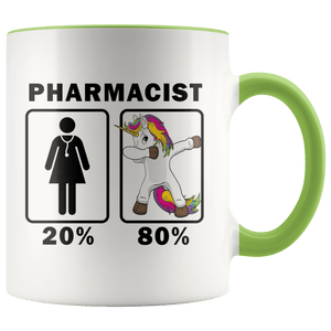 RobustCreative-Pharmacist Dabbing Unicorn 80 20 Principle Superhero Girl Womens - 11oz Accent Mug Medical Personnel Gift Idea