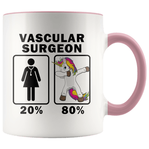 RobustCreative-Vascular Surgeon Dabbing Unicorn 80 20 Principle Superhero Girl Womens - 11oz Accent Mug Medical Personnel Gift Idea