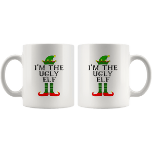 RobustCreative-Im The Ugly Elf Matching Family Christmas - 11oz White Mug Christmas group green pjs costume Gift Idea