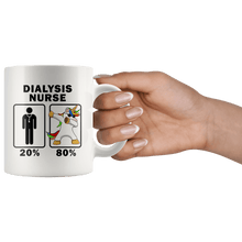 Load image into Gallery viewer, RobustCreative-Dialysis Nurse Dabbing Unicorn 80 20 Principle Graduation Gift Mens - 11oz White Mug Medical Personnel Gift Idea
