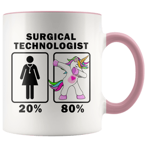 RobustCreative-Surgical Technologist Dabbing Unicorn 20 80 Principle Superhero Girl Womens - 11oz Accent Mug Medical Personnel Gift Idea