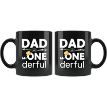 Load image into Gallery viewer, RobustCreative-Dad of Mr Onederful  1st Birthday Baby Boy Outfit Black 11oz Mug Gift Idea
