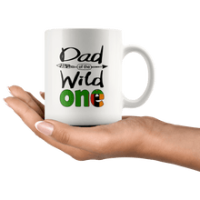 Load image into Gallery viewer, RobustCreative-White Zambian Dad of the Wild One Birthday Zambia Flag White 11oz Mug Gift Idea
