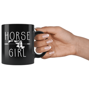 RobustCreative-Maryland Horse Girl Gifts Marylander Shape Country for women - 11oz Black Mug Riding Lover Gift Idea