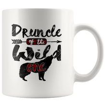 Load image into Gallery viewer, RobustCreative-Strong Druncle of the Wild One Wolf 1st Birthday Wolves - 11oz White Mug plaid pajamas Gift Idea
