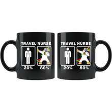 Load image into Gallery viewer, RobustCreative-Travel Nurse Dabbing Unicorn 80 20 Principle Graduation Gift Mens - 11oz Black Mug Medical Personnel Gift Idea
