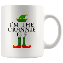 Load image into Gallery viewer, RobustCreative-Im The Grannie Elf Matching Family Christmas - 11oz White Mug Christmas group green pjs costume Gift Idea
